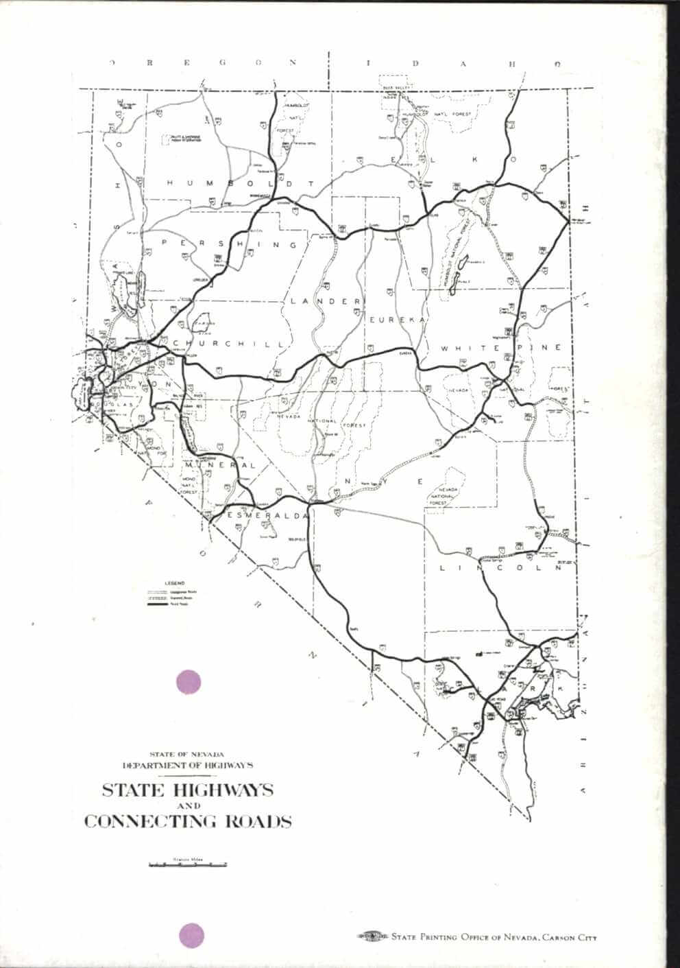 Nevada highways and connecting roads